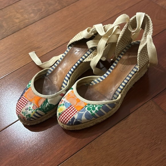 Coach Madras Espadrilles 7B - Picture 1 of 4